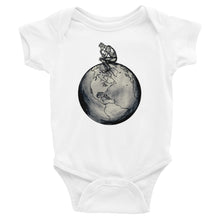 Load image into Gallery viewer, Twisted City Global Kids “man on top of the world” Infant Bodysuit