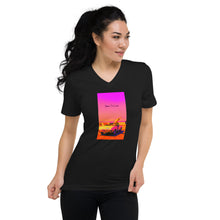 Load image into Gallery viewer, LCA 'Born To Live' Retro Women's V neck T shirt
